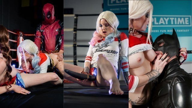 PLAYTIME Cosplay Harley Quinn Gets Fucked Doggystyle (Orgy)