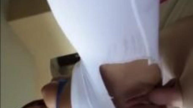 POV Cowgirl with Ripped Yoga Pants and Nice Curvy Ass August Ames