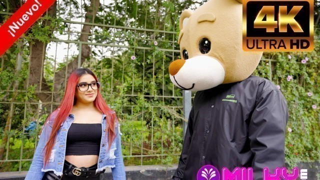 Rosario is horny on the street and fucking Milky Bear