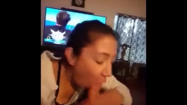 Amateur latina brunette wife suck and swallow. POV