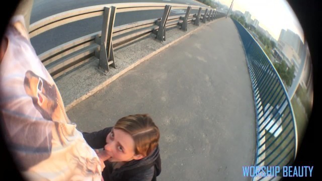 very public blowjob on the bridge and on the playground (POV)