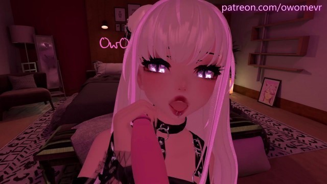 Beautiful POV Blowjob in VRchat - with Lewd Moaning and ASMR Noises [VRchat Erp, 3D Hentai]