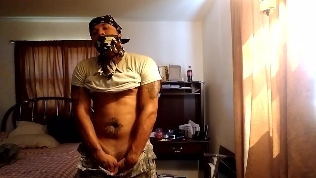 Army Guy Stripping And Masturbating (Part 1)